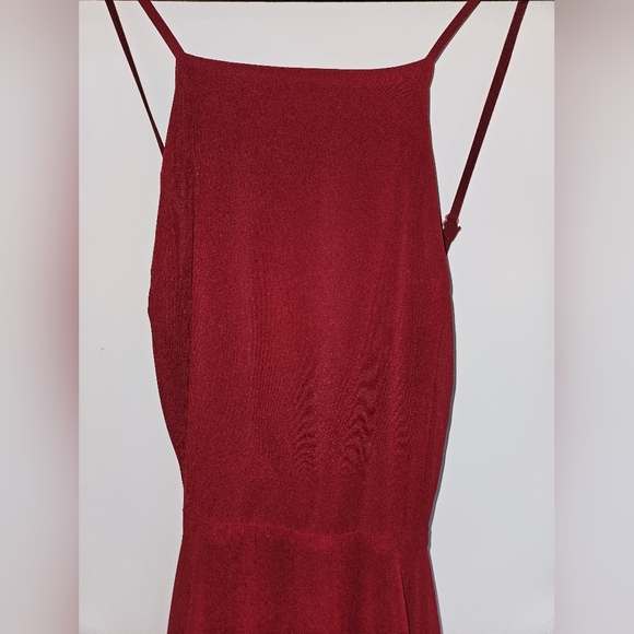 Lulu's Burgundy Halter Bridesmaid Dress - Picture 10 of 14